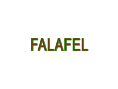 "A frame of the Twin Peaks opening credits, showing the word "Falafel" instead of "Twin Peaks".